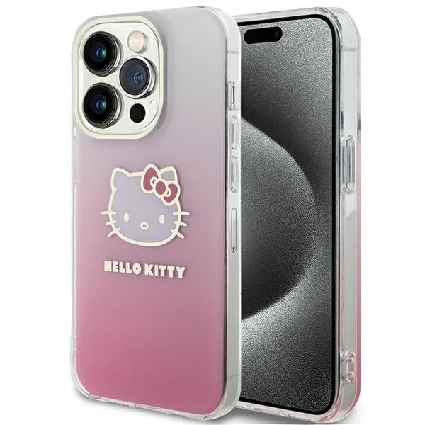 Back panel cover Hello Kitty Hello Kitty IML Gradient Electrop Kitty Head case for iPhone 14 Pro - pink