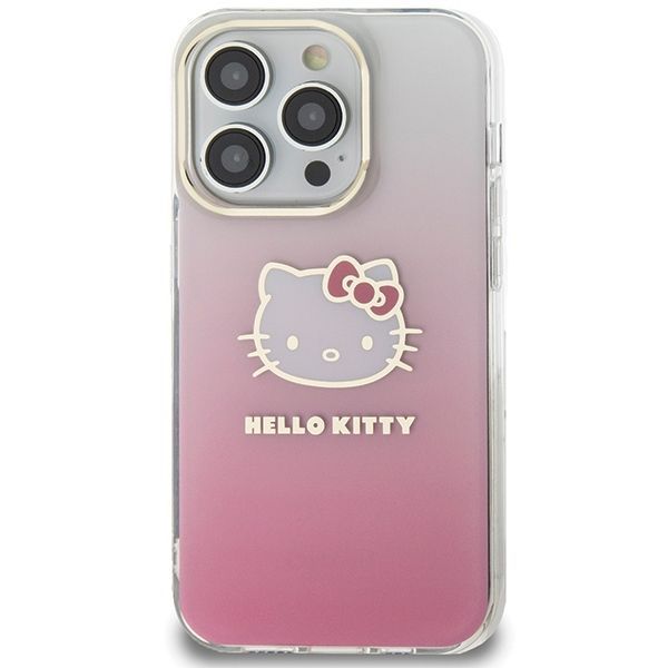 Back panel cover Hello Kitty Hello Kitty IML Gradient Electrop Kitty Head case for iPhone 14 Pro - pink