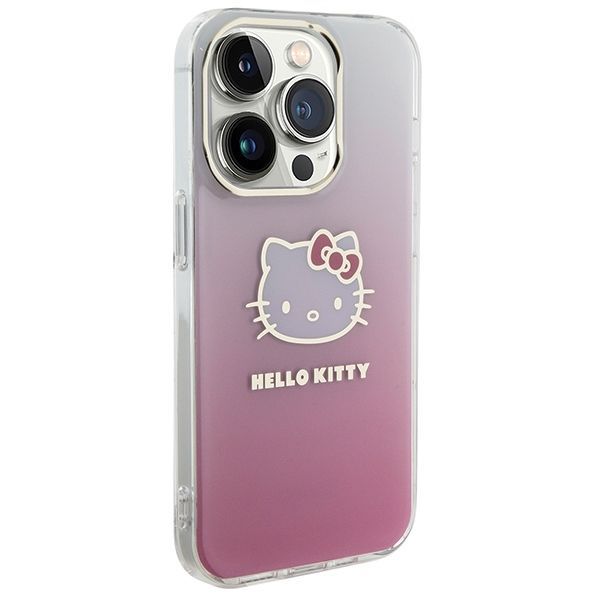 Back panel cover Hello Kitty Hello Kitty IML Gradient Electrop Kitty Head case for iPhone 14 Pro - pink