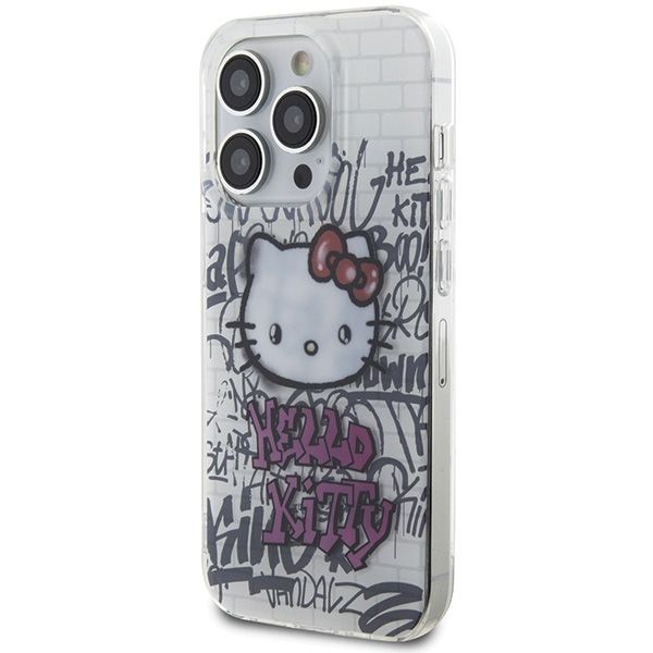Back panel cover Hello Kitty Hello Kitty IML Kitty On Bricks Graffiti case for iPhone 14 Pro - white
