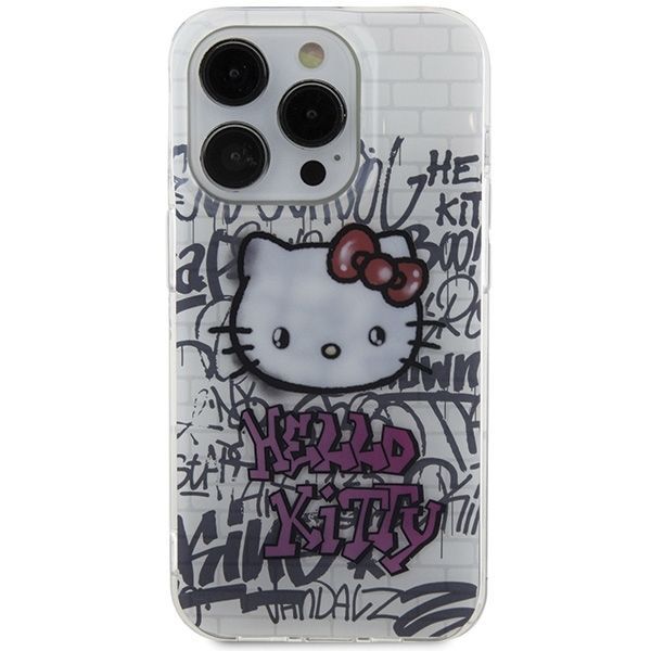 Back panel cover Hello Kitty Hello Kitty IML Kitty On Bricks Graffiti case for iPhone 14 Pro - white