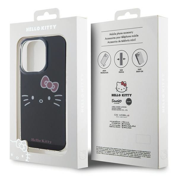 Back panel cover Hello Kitty Hello Kitty IML Kitty Face case for iPhone 14 Pro - black