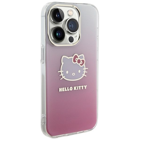 Back panel cover Hello Kitty Hello Kitty IML Gradient Electrop Kitty Head case for iPhone 14 Pro Max - pink