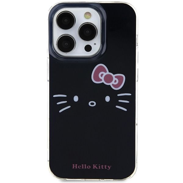 Back panel cover Hello Kitty Hello Kitty IML Kitty Face case for iPhone 15 Pro - black