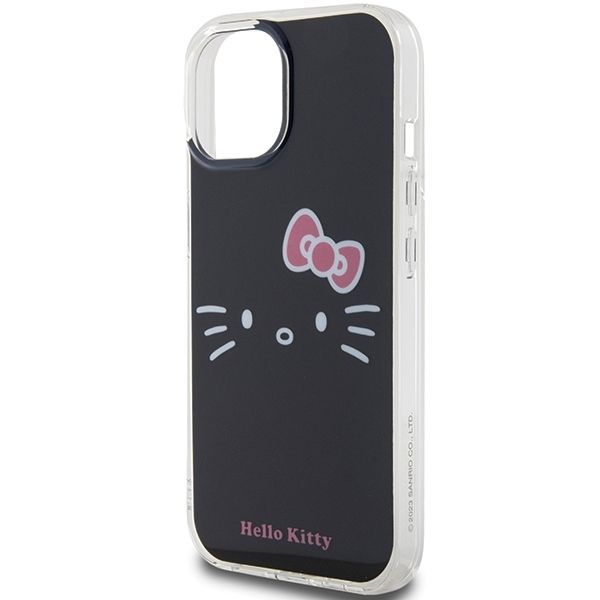 Back panel cover Hello Kitty Hello Kitty IML Kitty Face case for iPhone 15 - black
