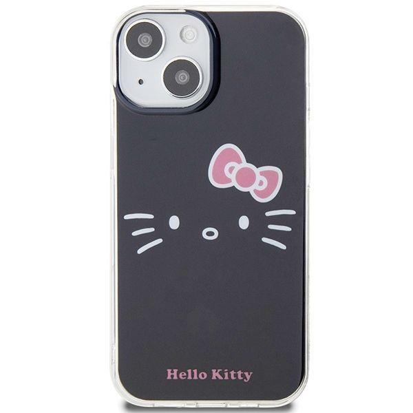 Back panel cover Hello Kitty Hello Kitty IML Kitty Face case for iPhone 15 - black