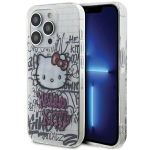 Nugarėlės dėklai Hello Kitty  Hello Kitty IML Kitty On Bricks Graffiti case for iPhone 15 Pro Max - white 