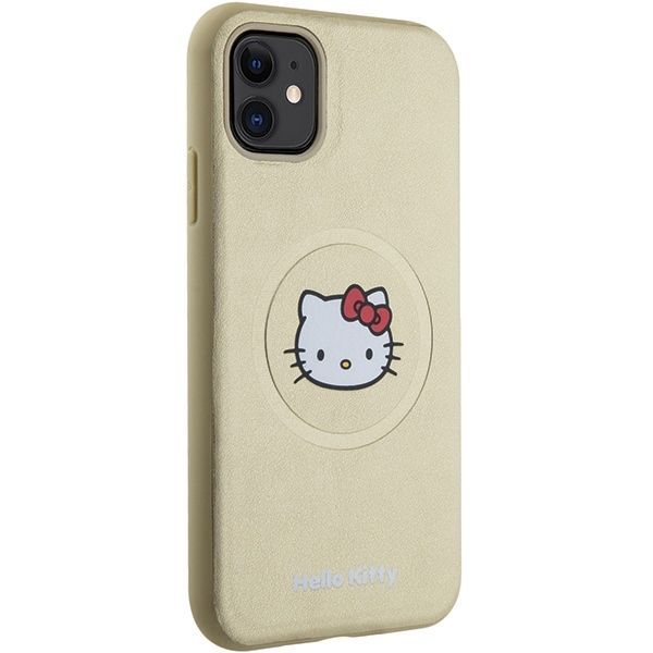 Back panel cover Hello Kitty Hello Kitty Leather Kitty Head MagSafe case for iPhone 11 / Xr - gold