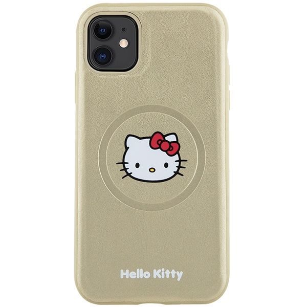 Back panel cover Hello Kitty Hello Kitty Leather Kitty Head MagSafe case for iPhone 11 / Xr - gold