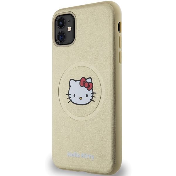 Back panel cover Hello Kitty Hello Kitty Leather Kitty Head MagSafe case for iPhone 11 / Xr - gold