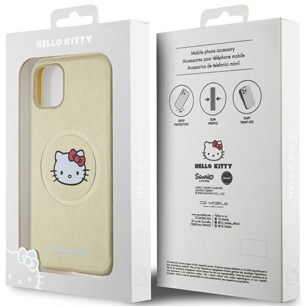 Back panel cover Hello Kitty Hello Kitty Leather Kitty Head MagSafe case for iPhone 11 / Xr - gold