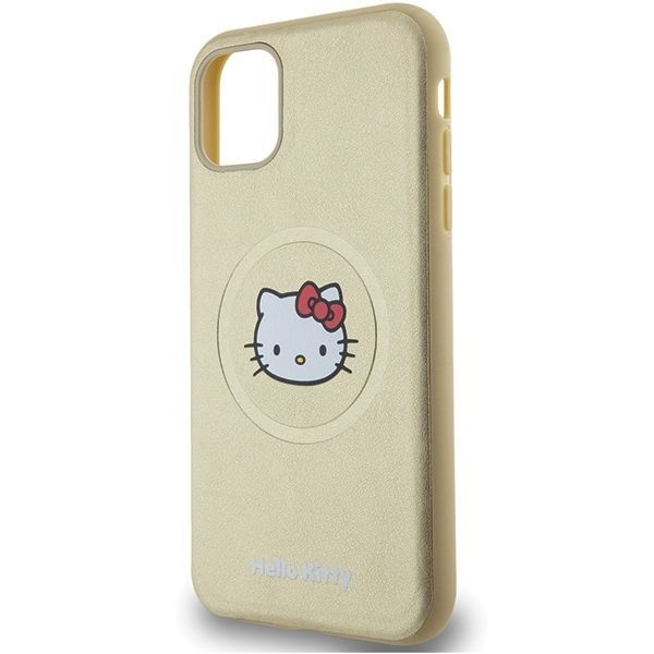 Back panel cover Hello Kitty Hello Kitty Leather Kitty Head MagSafe case for iPhone 11 / Xr - gold