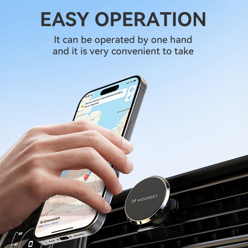 Auto holder Wozinsky Wozinsky WUMKO Magnetic Phone Holder for Car Air Vent - Black