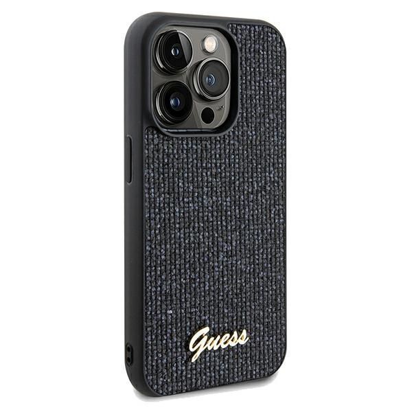 Aizmugurējais vāciņš Guess Guess Disco Metal Script case for iPhone 13 Pro / 13 - black