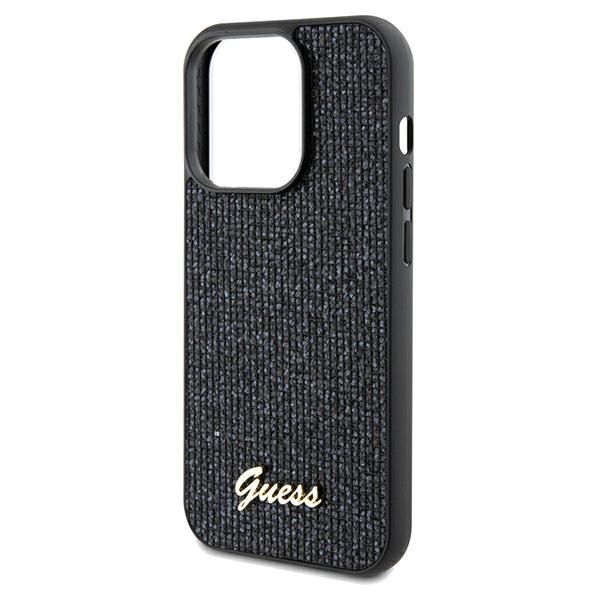 Aizmugurējais vāciņš Guess Guess Disco Metal Script case for iPhone 13 Pro / 13 - black
