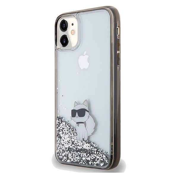 Back panel cover Karl Lagerfeld Karl Lagerfeld Liquid Glitter Choupette case for iPhone 11 / Xr - transparent