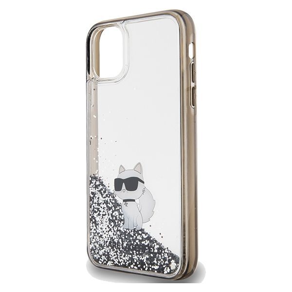 Back panel cover Karl Lagerfeld Karl Lagerfeld Liquid Glitter Choupette case for iPhone 11 / Xr - transparent