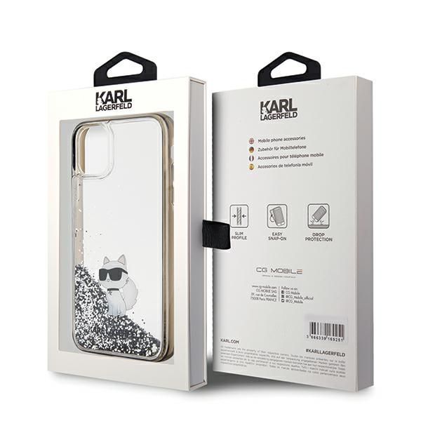 Back panel cover Karl Lagerfeld Karl Lagerfeld Liquid Glitter Choupette case for iPhone 11 / Xr - transparent