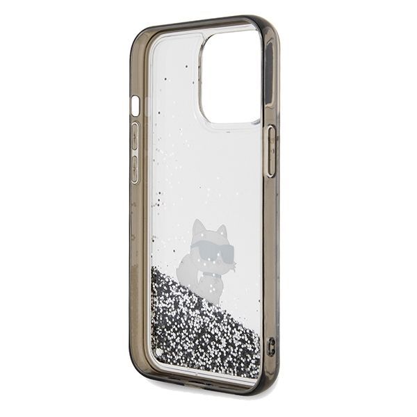 Back panel cover Karl Lagerfeld Karl Lagerfeld Liquid Glitter Choupette case for iPhone 13 Pro Max - transparent