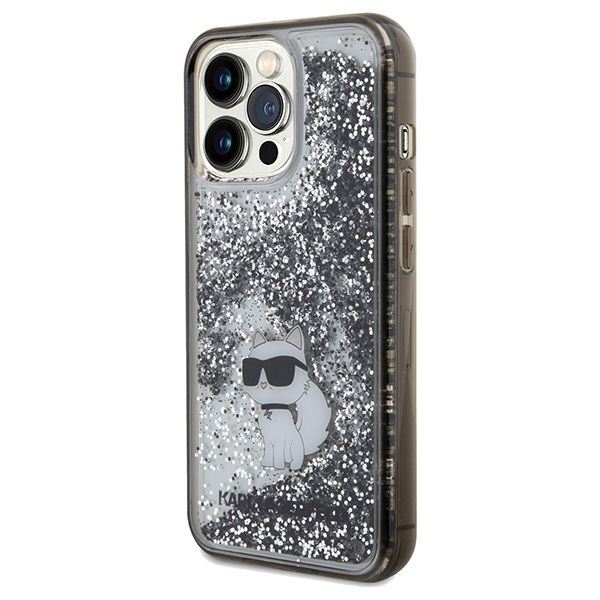 Back panel cover Karl Lagerfeld Karl Lagerfeld Liquid Glitter Choupette case for iPhone 13 Pro Max - transparent