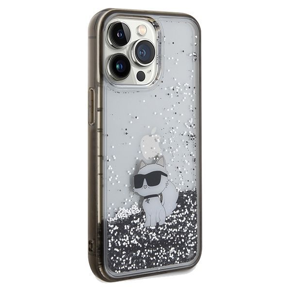Back panel cover Karl Lagerfeld Karl Lagerfeld Liquid Glitter Choupette case for iPhone 13 Pro Max - transparent