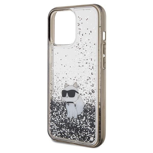 Back panel cover Karl Lagerfeld Karl Lagerfeld Liquid Glitter Choupette case for iPhone 13 Pro Max - transparent