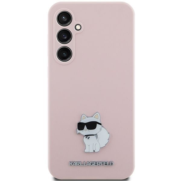 Tagakaaned Karl Lagerfeld Karl Lagerfeld Silicone Choupette Metal Pin case for Samsung Galaxy S23 FE - pink