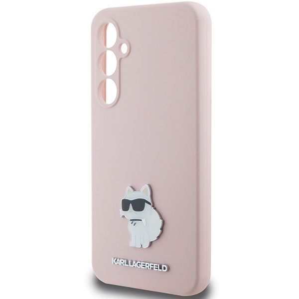 Tagakaaned Karl Lagerfeld Karl Lagerfeld Silicone Choupette Metal Pin case for Samsung Galaxy S23 FE - pink