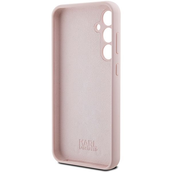 Tagakaaned Karl Lagerfeld Karl Lagerfeld Silicone Choupette Metal Pin case for Samsung Galaxy S23 FE - pink