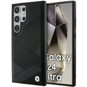 Muu telefoni lisavarustus BMW  BMW BMHCS24L23RCGPK S24 Ultra S928 black/black hardcase Signature Leather Crossing Lines Pattern 