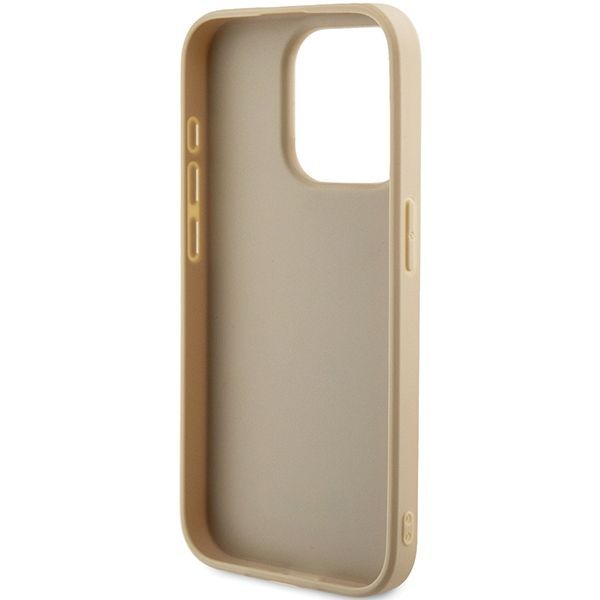 Aizmugurējais vāciņš Guess Guess Saffiano Iridescent Script case for iPhone 14 Pro Max - gold