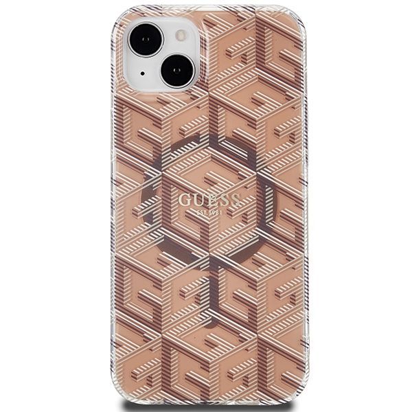Tagakaaned Guess Guess IML GCube MagSafe case for iPhone 15 / 14 / 13 - brown