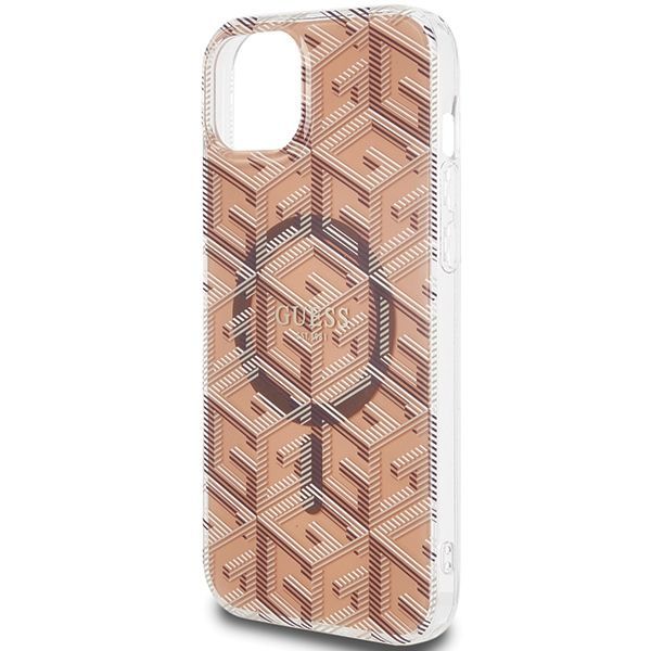 Tagakaaned Guess Guess IML GCube MagSafe case for iPhone 15 / 14 / 13 - brown