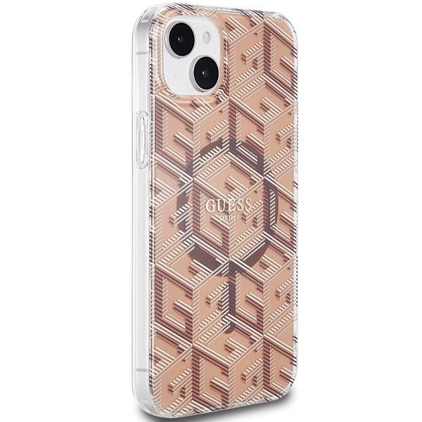 Tagakaaned Guess Guess IML GCube MagSafe case for iPhone 15 / 14 / 13 - brown