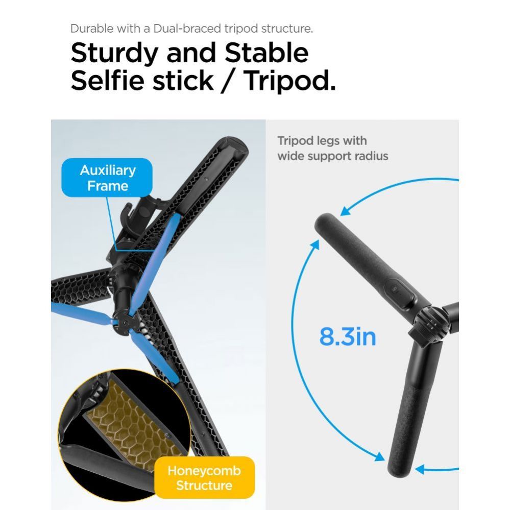 Muu telefoni lisavarustus Spigen Spigen S560W Bluetooth Selfie Stick with Tripod - Black