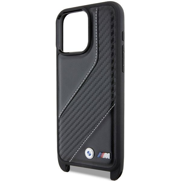 Back panel cover BMW BMW M Edition Carbon Stripe & Strap case for iPhone 15 Pro - black