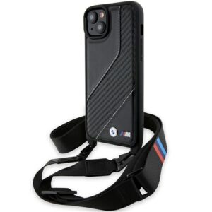 Aizmugurējais vāciņš BMW  BMW M Edition Carbon Stripe & Strap case for iPhone 15 / 14 / 13 - black 