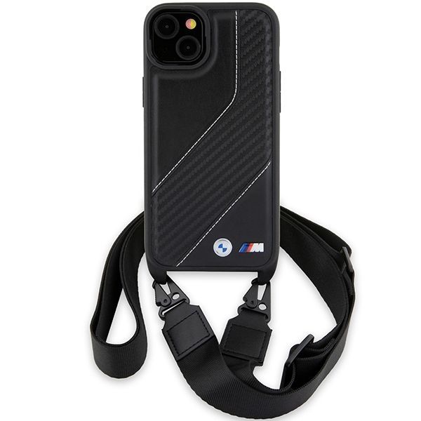 Back panel cover BMW BMW M Edition Carbon Stripe & Strap case for iPhone 15 / 14 / 13 - black
