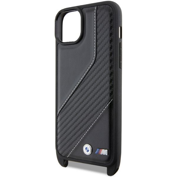 Back panel cover BMW BMW M Edition Carbon Stripe & Strap case for iPhone 15 / 14 / 13 - black