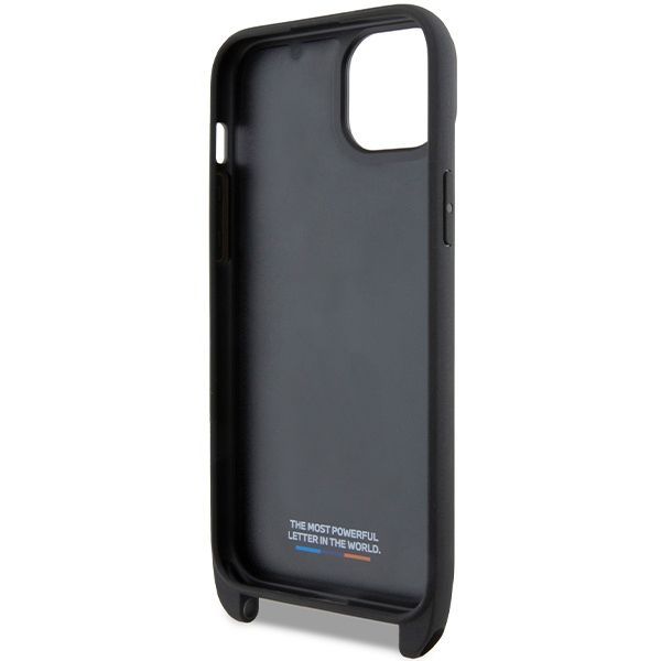 Back panel cover BMW BMW M Edition Carbon Stripe & Strap case for iPhone 15 / 14 / 13 - black