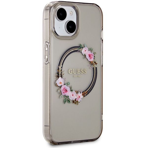 Other Phone Accessory Guess Guess IML Flowers Wreath MagSafe case for iPhone 15 / 14 / 13 - black