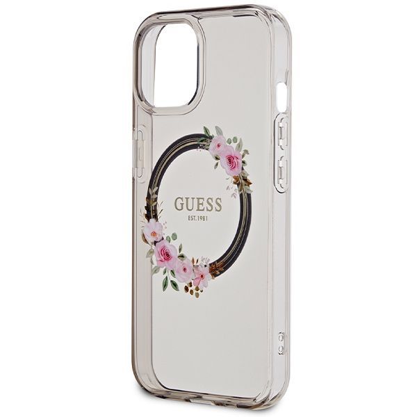 Other Phone Accessory Guess Guess IML Flowers Wreath MagSafe case for iPhone 15 / 14 / 13 - black