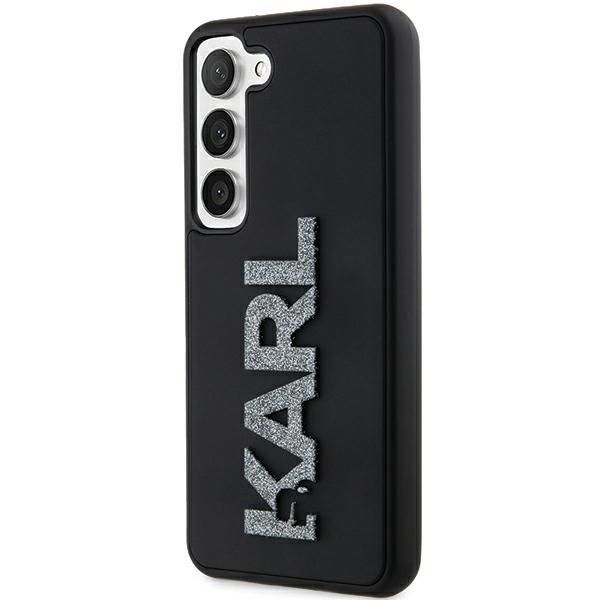 Back panel cover Karl Lagerfeld Karl Lagerfeld 3D Rubber Glitter Logo case for Samsung Galaxy S23+ - black