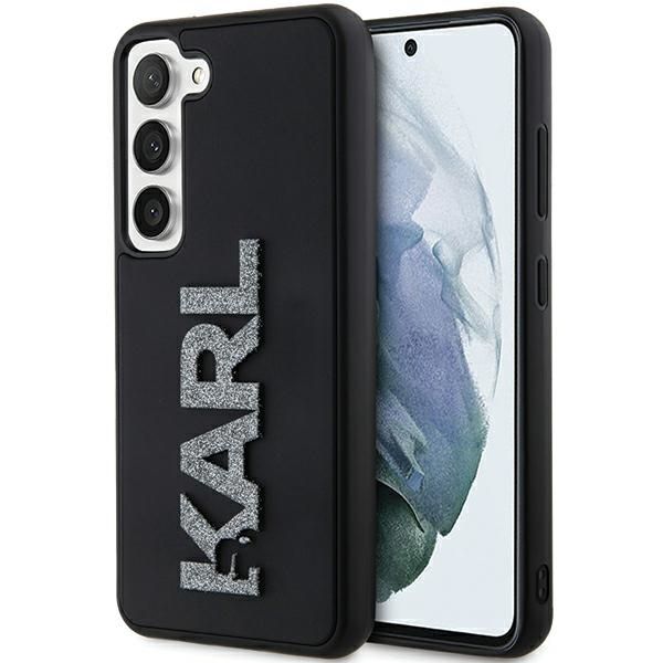 Back panel cover Karl Lagerfeld Karl Lagerfeld 3D Rubber Glitter Logo case for Samsung Galaxy S23 - black