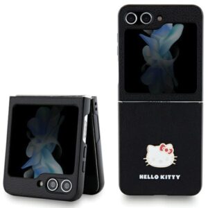 Nugarėlės dėklai Hello Kitty  Hello Kitty Metal Logo Kitty Head case for Samsung Galaxy Z Flip 5 - black 