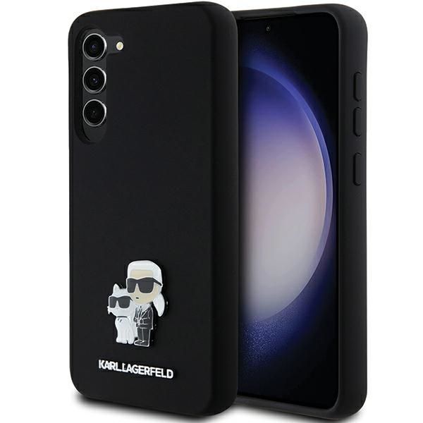 Tagakaaned Karl Lagerfeld Karl Lagerfeld Silicone Karl&Choupette Metal Pin case for Samsung Galaxy S23+ - black