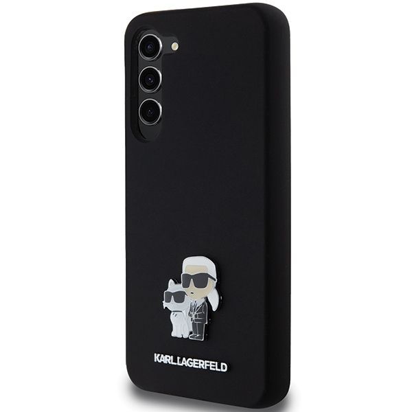 Tagakaaned Karl Lagerfeld Karl Lagerfeld Silicone Karl&Choupette Metal Pin case for Samsung Galaxy S23+ - black