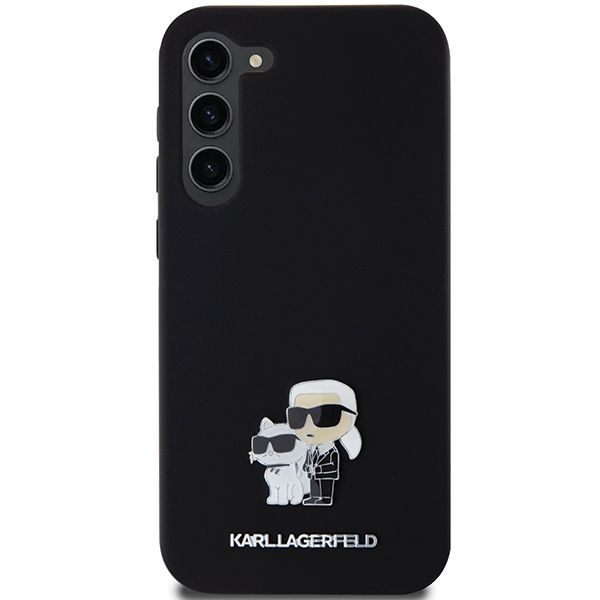 Tagakaaned Karl Lagerfeld Karl Lagerfeld Silicone Karl&Choupette Metal Pin case for Samsung Galaxy S23+ - black