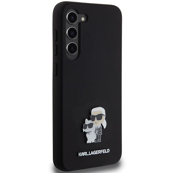 Tagakaaned Karl Lagerfeld Karl Lagerfeld Silicone Karl&Choupette Metal Pin case for Samsung Galaxy S23+ - black