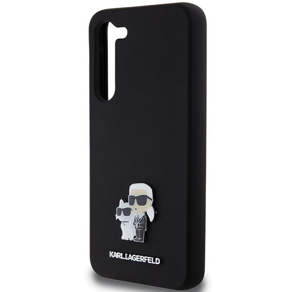 Tagakaaned Karl Lagerfeld Karl Lagerfeld Silicone Karl&Choupette Metal Pin case for Samsung Galaxy S23+ - black
